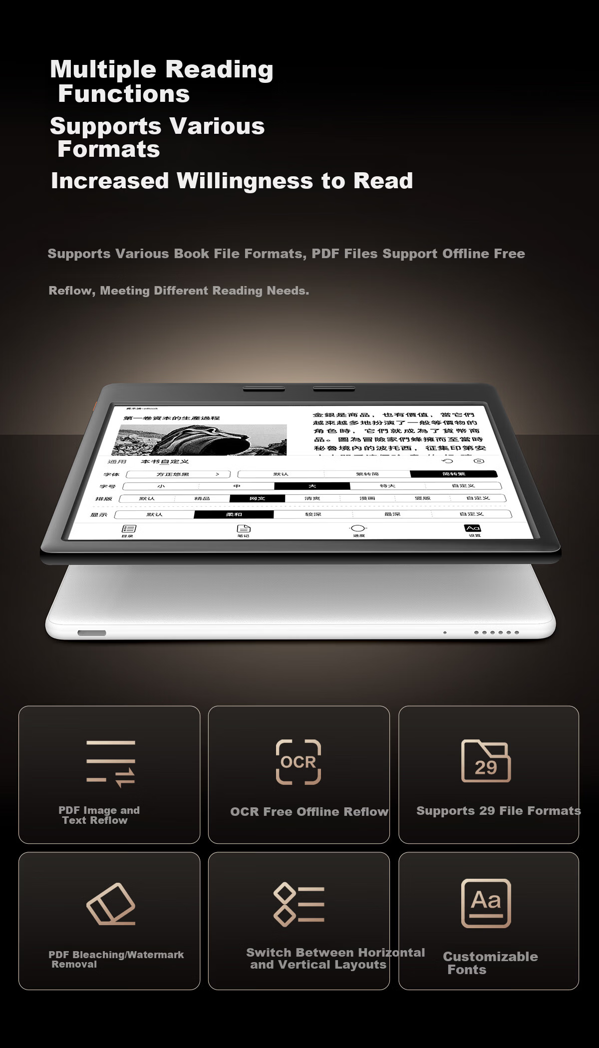 IReader Ocean5 Pro 7-inch Smart E-Reader E-Ink Tablet AI Learning Portable Space Black 32