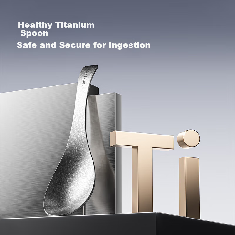 Chuida Huang Pure Titanium Crystal Spoon Dining Spoon Antibacterial Durable Healthy Soup Spoon for Children and Babies