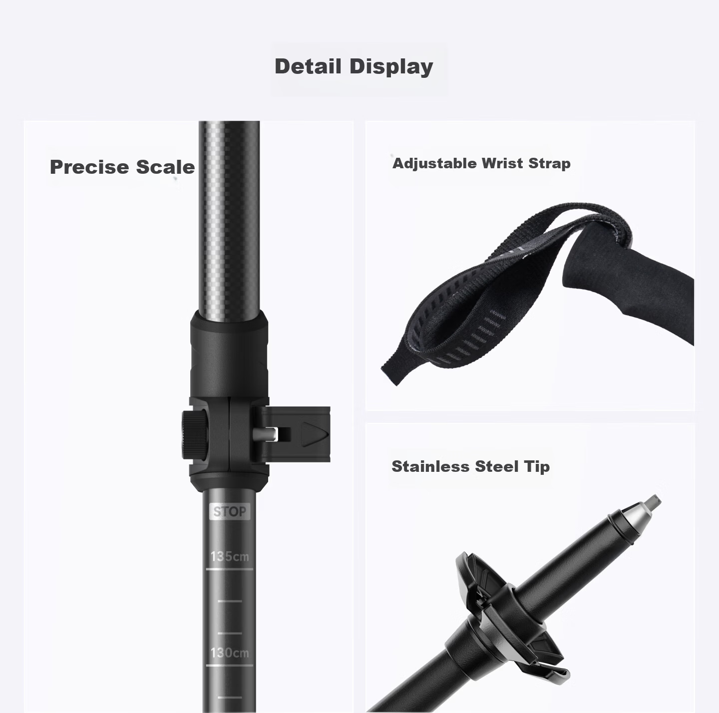 Keep Carbon Fiber Ultra-Light Telescopic Outdoor Hiking Pole, Mountain Climbing Equipment, Walking Stick for Elderly And Childre 36