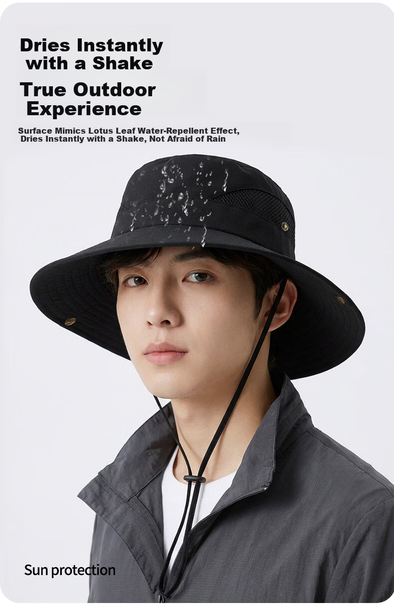 CARTELO Men's Sun Protection Hat UV Protection Fishing Bucket Hat Outdoor Summer Sunshade Cap 2