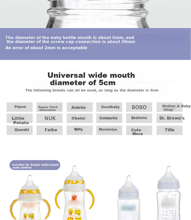 IBOOLBEAR Compatible Pigeon Baby Bottle Straw with Gravity Ball for 2nd/3rd Generation Wide Neck Bottles, Accessory for Original Nipples 4