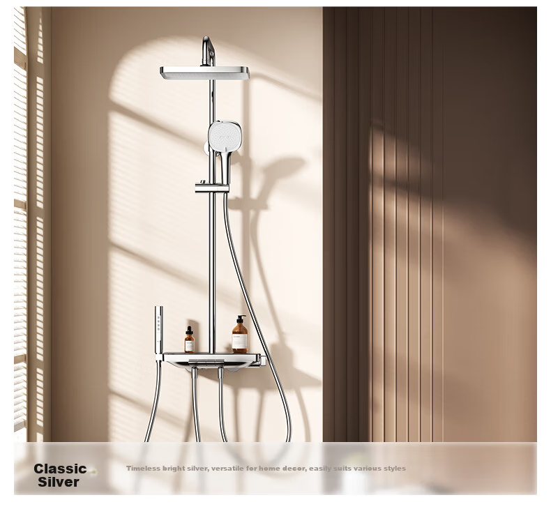 JOMOO Shower Set with Piano Key Massage Spray Gun, Descaling Top Water Spray, Yu Spirit Shower Head 36668-882/1B-1 9