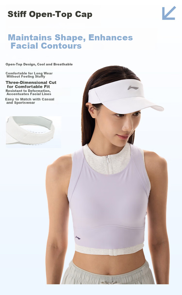 Li-Ning 2026 Unisex Running Series Reflective Moisture-Wicking Visor Cap Black One Size 3