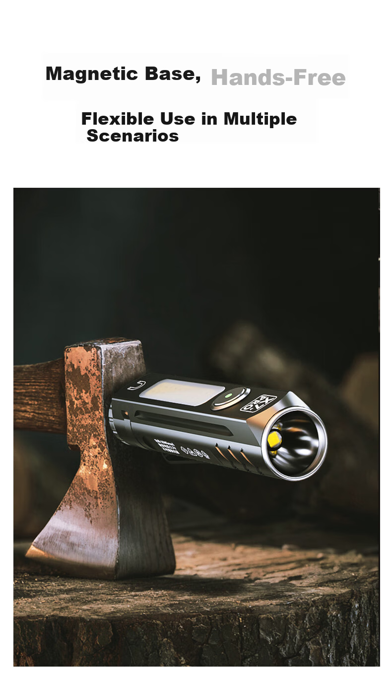 LEM Flashlight High Brightness Rechargeable Long Battery Life Outdoor Small Portable Multifunctional Magnetic Work Light Torch 8