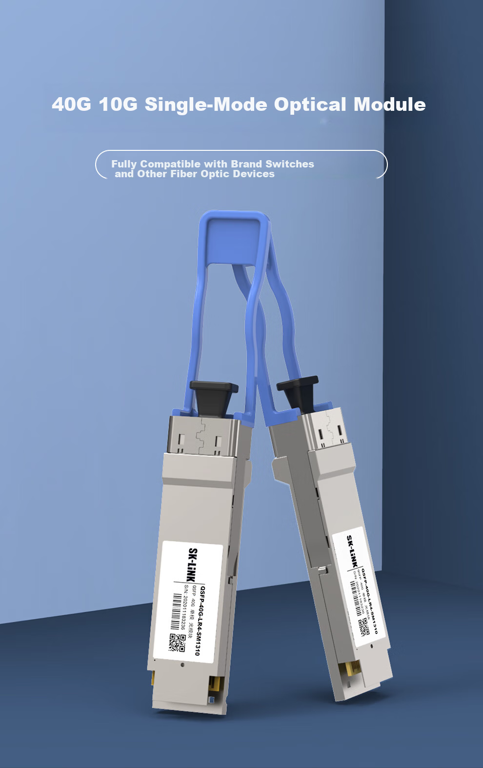 SK-LINK 40G Optical Module Multimode QSFP-40G-SR4-MM850 Fiber Module (850nm 100m MPO Interface) Compatible with Huawei 1