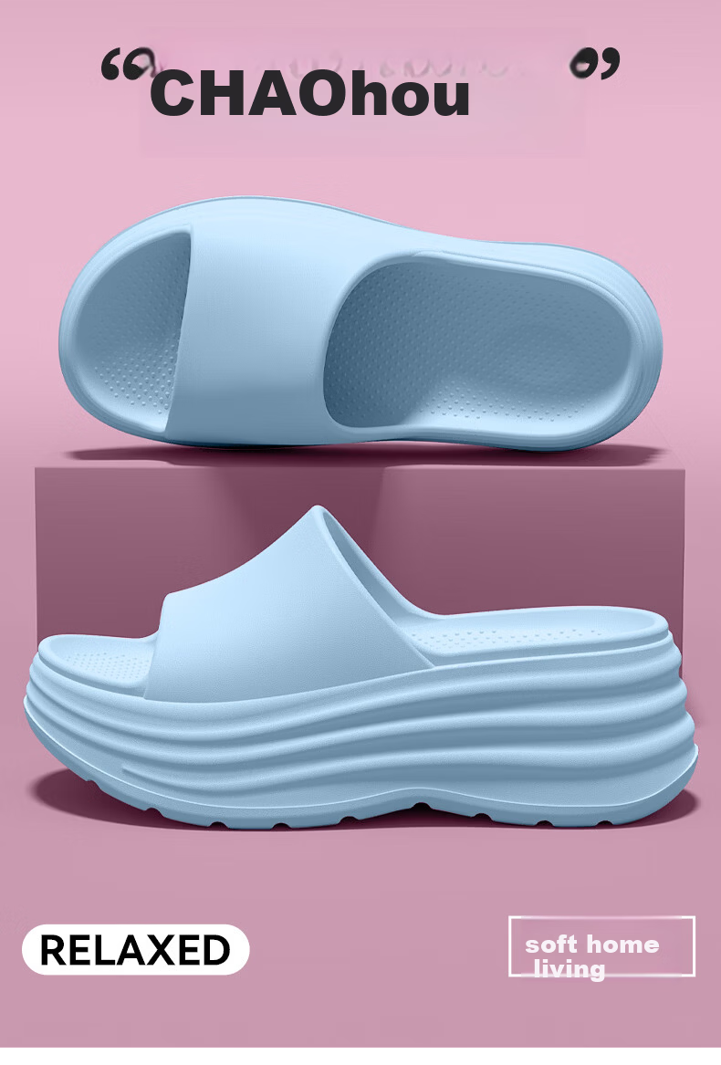 She Enjoy Thick Sole Height Increasing Slippers Women's Summer High Heel Outdoor Home EVA Sandals 3
