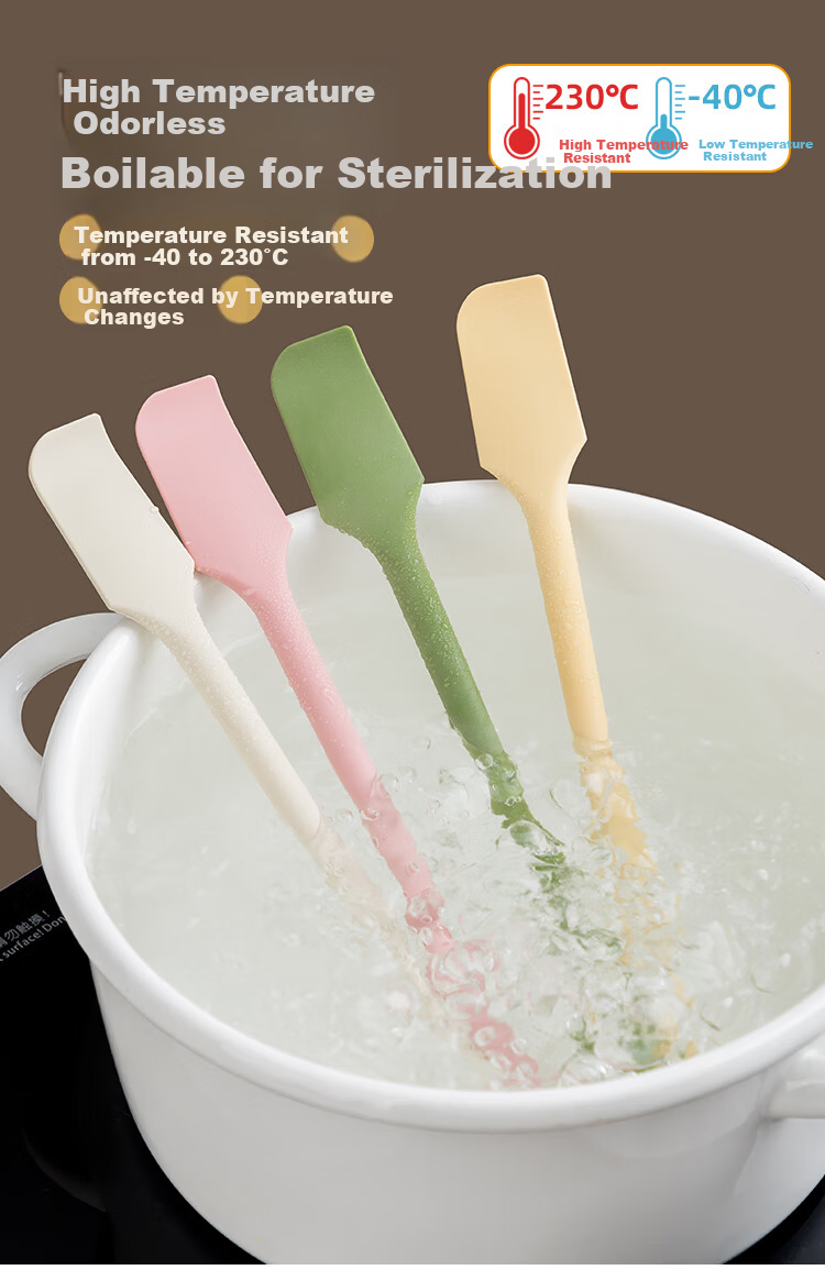 Banwu Life Silicone Spoon Silicone Scraper Long Handle Coffee Stirring Spoon Jam Spatula Butter Spreader Food Grade Baking Silicone Spatula 11