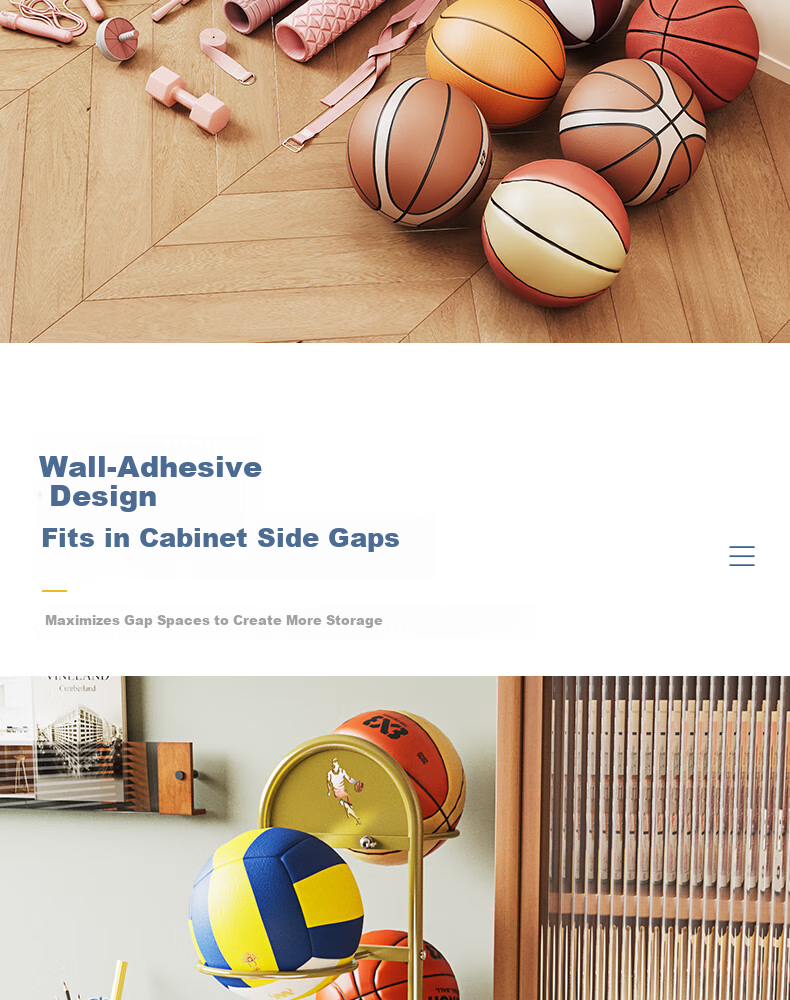Leaijia Basketball Hoop Storage Rack Home Indoor Football Volleyball Badminton Storage Basket Student Ball Rack Sports Equipment Organizer 5