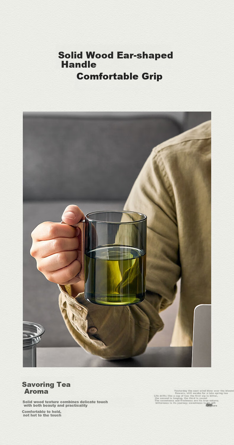 Fuguang Tea Infuser Cup High Borosilicate Glass Tea Water Separation Cup Flower Tea Cup Male Fair Cup Gift 400ML 9
