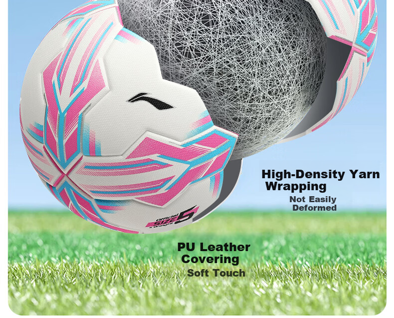 Li-Ning Football Size 5 Adult Youth Standard Training Professional Match Grade High Elastic Wear-Resistant PU Leather Ball 5