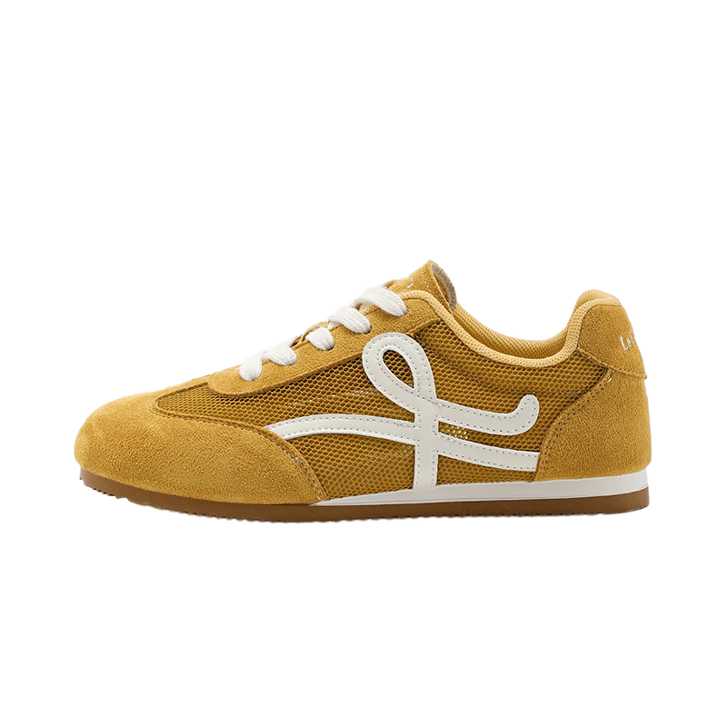 La Chapelle Women's Casual Shoes New Summer Soft Sole Versatile Sports Popular Sneakers 869TW Lemon Yellow Mesh 37