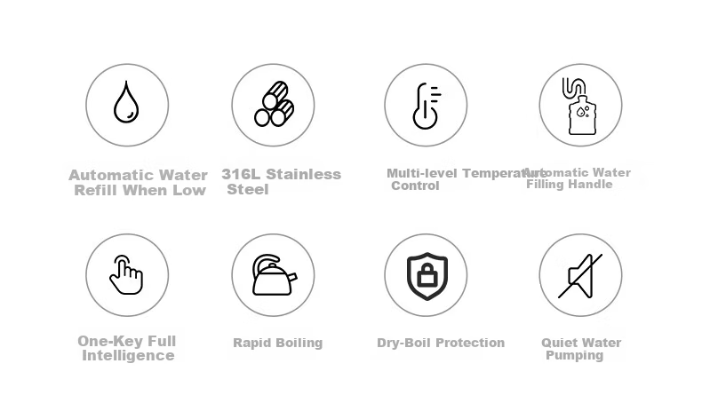 OUMETE Fully Automatic Water Supply Electric Kettle Embedded Tea Table Kettle Handle Water Supply Tea Brewing and Boiling Integrated Machine 316L Insulated Steaming Tea Brewing Kettle OMT-JS1930 2