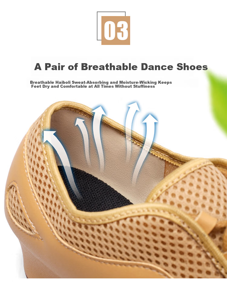 Teslita Women's Ballroom Dance Shoes Latin Dance Shoes Soft Sole Breathable Autumn New Outdoor Dance Shoes Black 7