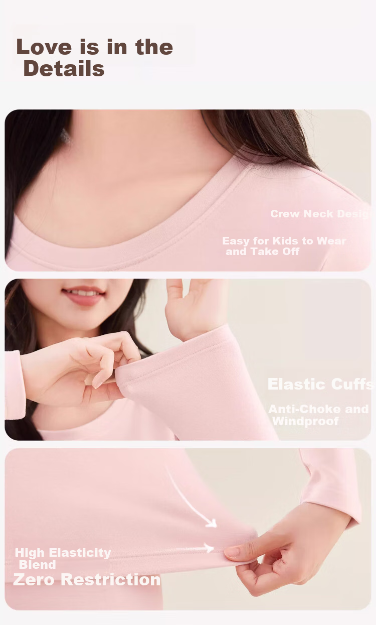 Langsha Junior High School Girls Autumn Winter Cotton Antibacterial Thermal Underwear Set for Teenagers and High School Students 16