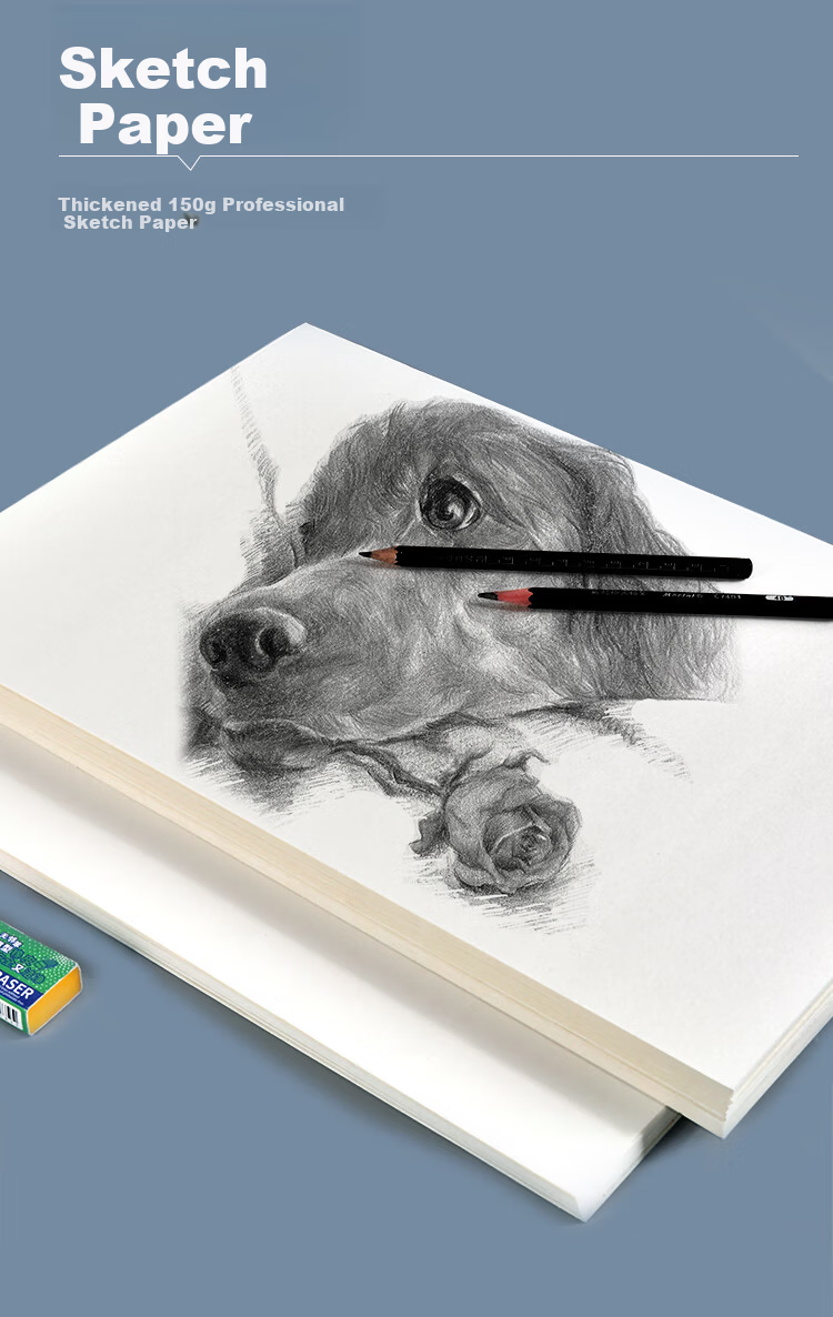 Dolly Doctor 40 Sheets 8K/150g Thick Sketch Paper Sketchbook Drawing Paper Colored Pencil Paper Hand-drawing Tracing Student Beginner Quick Sketch Pencil Drawing Paper Art Sketch Gift 6