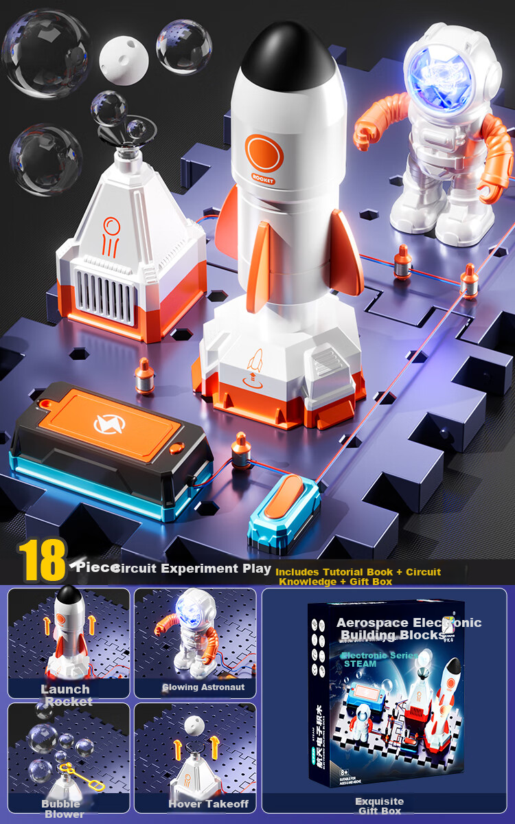 XST Science Education Circuit Building Blocks Elementary School Science Experiment Kit Ages 7-14 Electronic Circuit Early Education Construction Birthday Gift 7