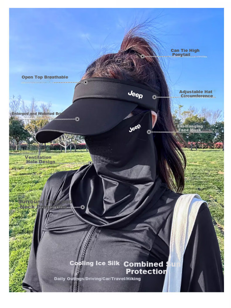 JEEP Women's New Summer Sunshade UV Protection Running Sports Visor Cap 8