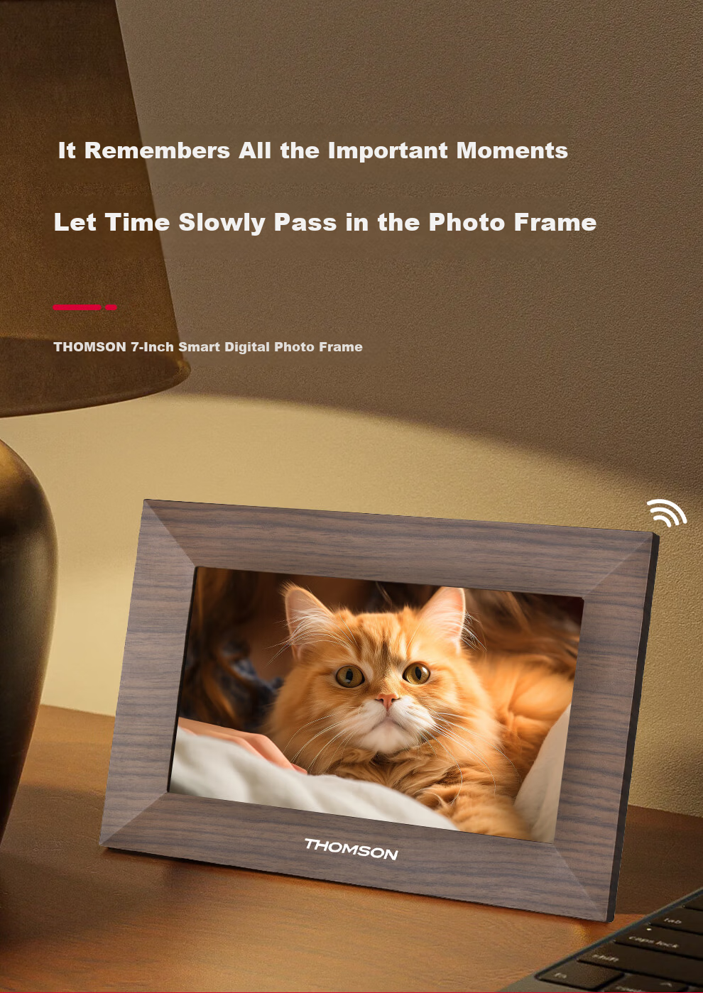 THOMSON 7-Inch Family Sharing Digital Photo Frame Smart HD Cloud Frame Photo Video Music Player Gift 7001P 2