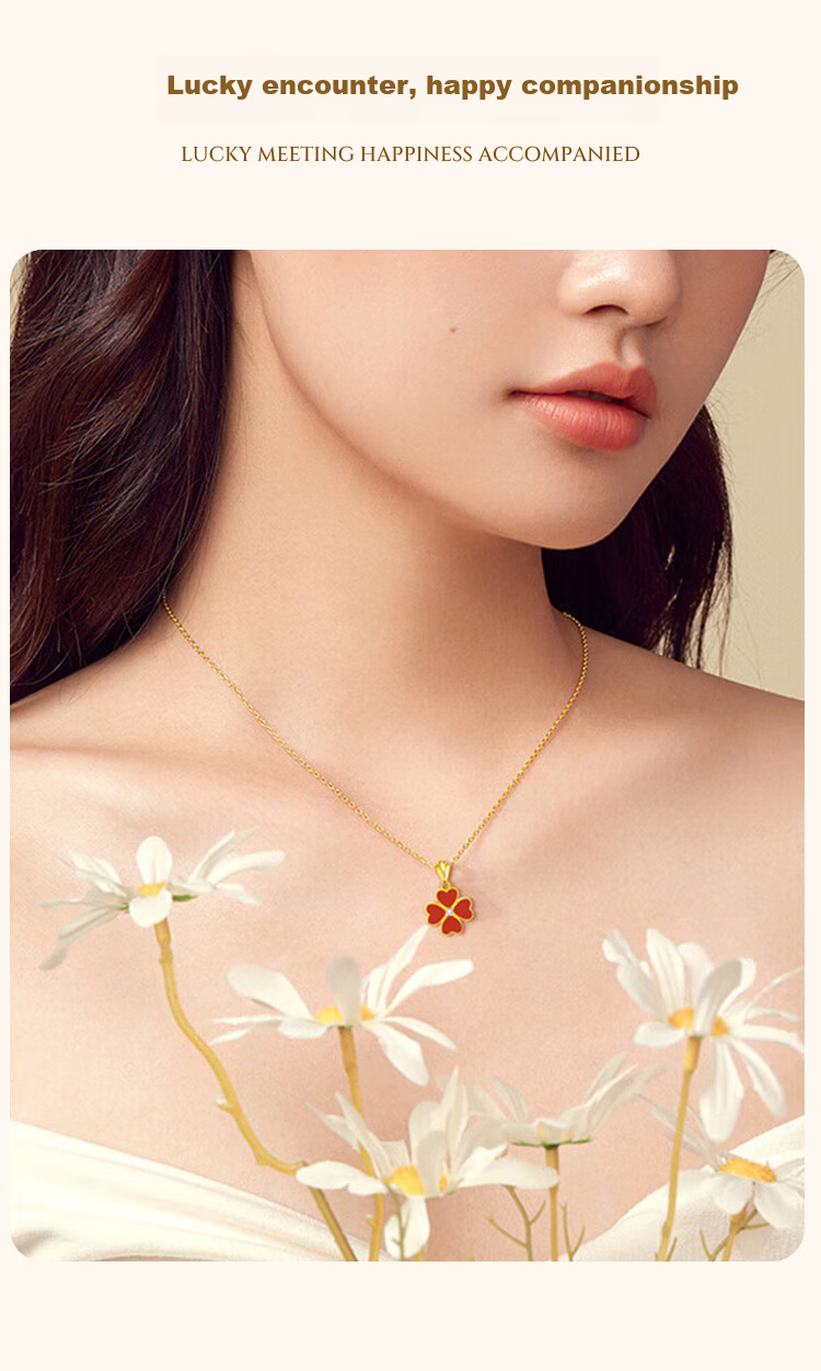 ALLOVE Four-Leaf Clover Sterling Silver Necklace for Women Luxury Pendant Birthday 520 Valentine's Day Gift for Girlfriend Wife 8
