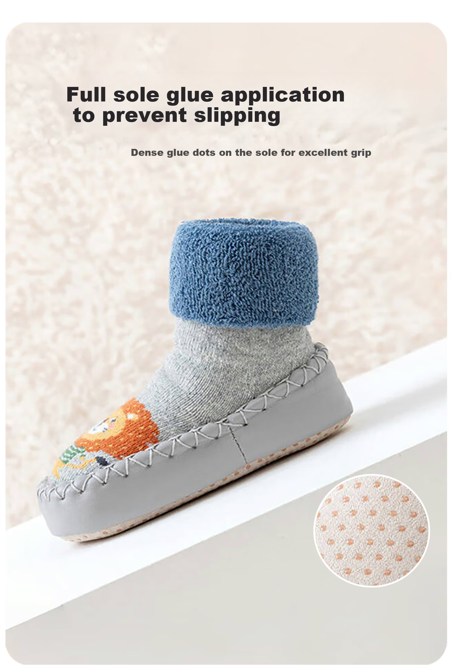 Aibaoshi Baby Floor Socks Spring And Autumn Infant Socks Toddler Walking Shoes Children's Cooling Pre-Walking Shoes Early Education Socks Yellow 12.5cm T146 18