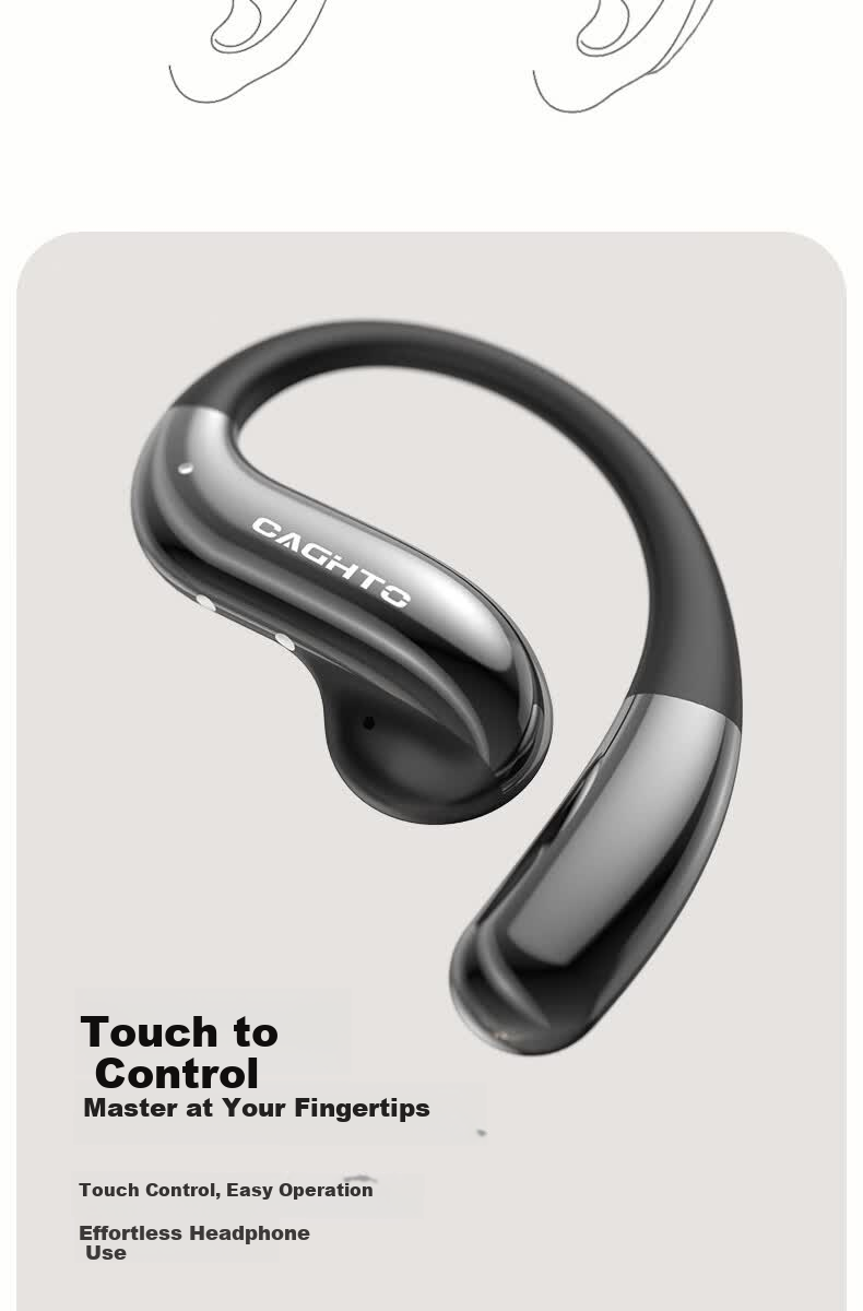 Chengao G13 Black Hanging Ear Bluetooth Earphones AI Call Noise Cancelling In-Ear Sports Running Cycling Earhook Long Battery Life Gaming Low Latency Universal Phone 19