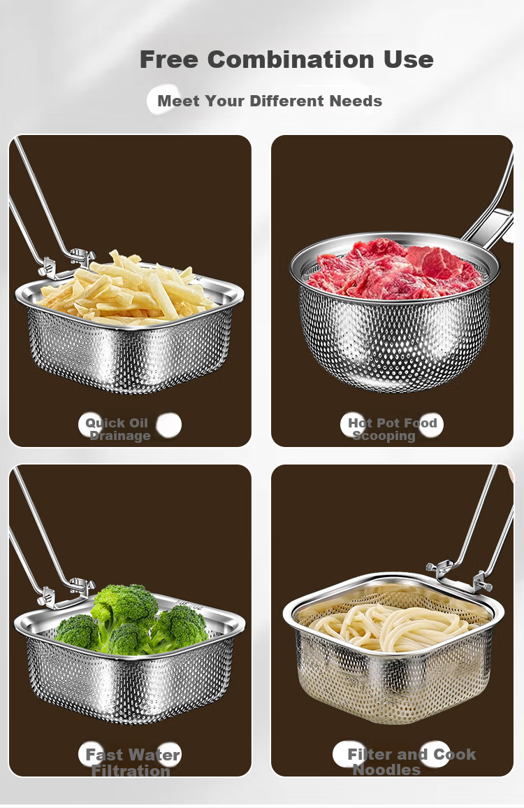 Banwushenghuo 304 Stainless Steel Soup Ladle Hot Pot Spoon Set, Small Soup Ladle, Strainer Spoon, Thickened Long Handle Porridge Spoon, Scoop Spoon, Filter Spoo 11