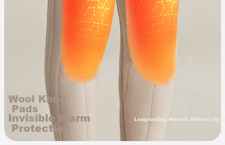 Langsha Women's Thermal Pants Fleece Lined Thickened 100% Wool Knee Protection Autumn Winter Plus Size Extra Thick Cold Resistant Cotton Leggings 15