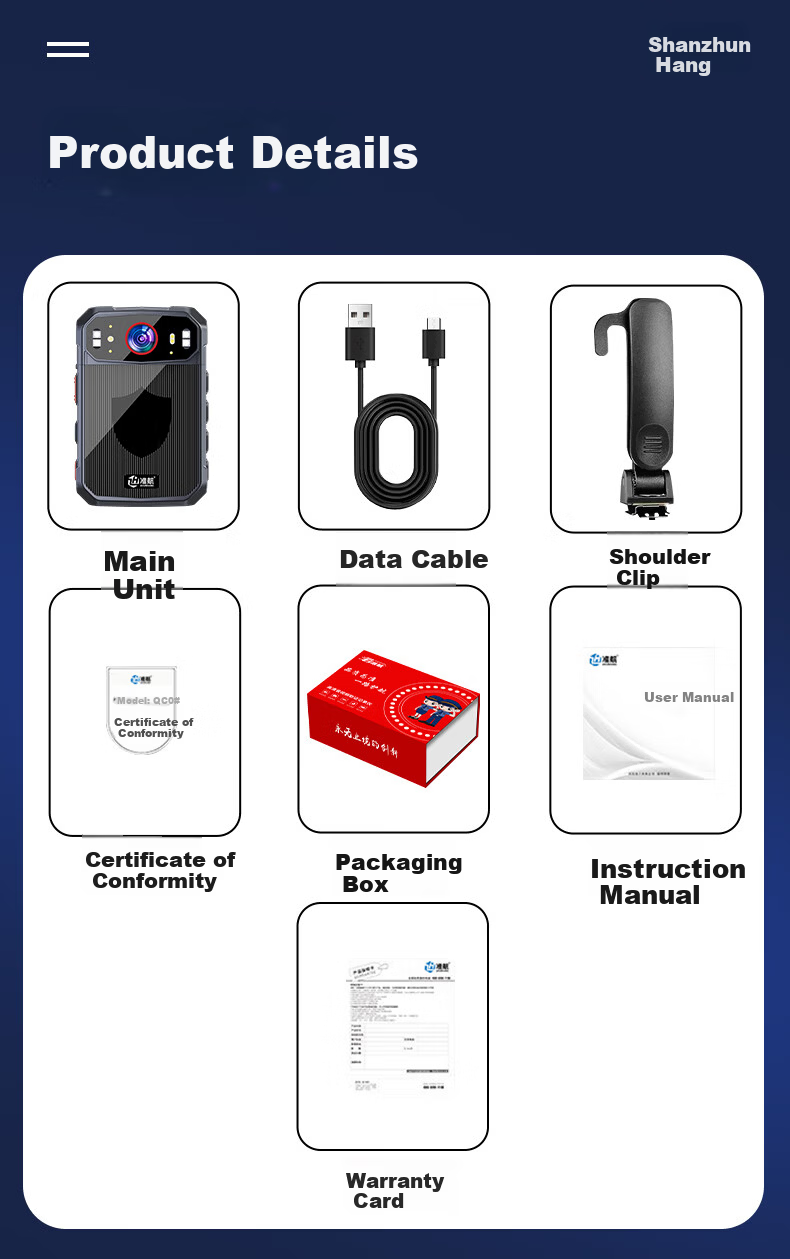 Zhunhang 4G Law Enforcement Recorder with GPS Beidou Positioning Remote Monitoring Audio Real-time Dispatch Camera G5-64G 18