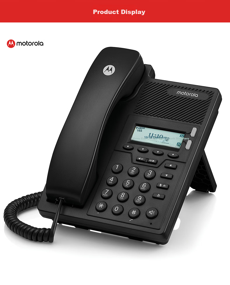 Motorola IP Phone Network Phone 100Mbps VOIP Desk Phone WIFI SIP Phone Office Fixed Phone Internal Intercom IP9910-2W 6