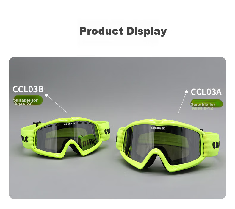 COCOLIC Kids Double-Layer Cylindrical Ski Goggles Anti-Fog Impact-Resistant Snowboarding Eyewear for Ages 2-6 CCL03B-C3203 9