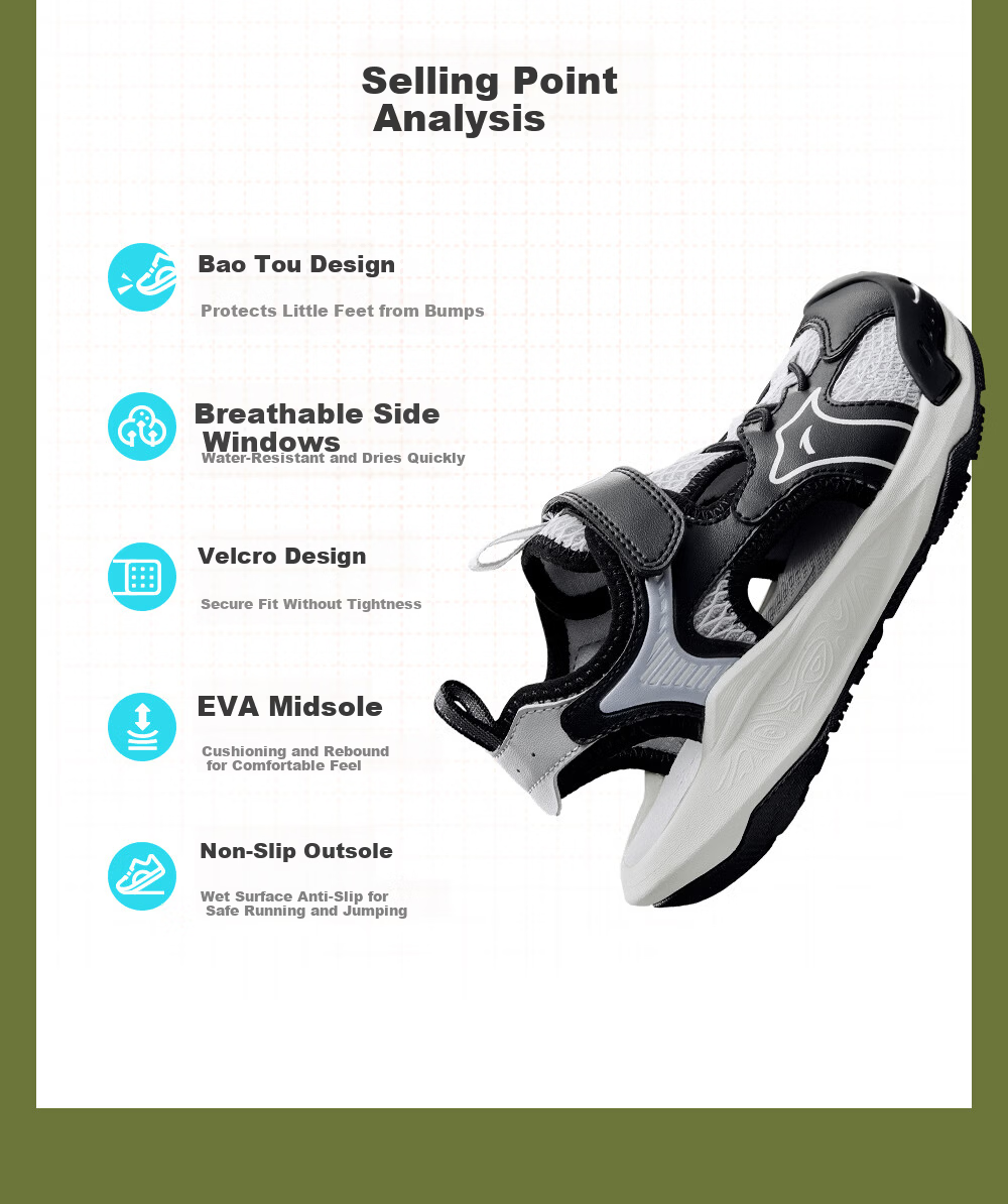 Anta Kids Boys Sandals 2026 Summer Outdoor Breathable Non-slip Closed-toe Beach Shoes A12629935 5