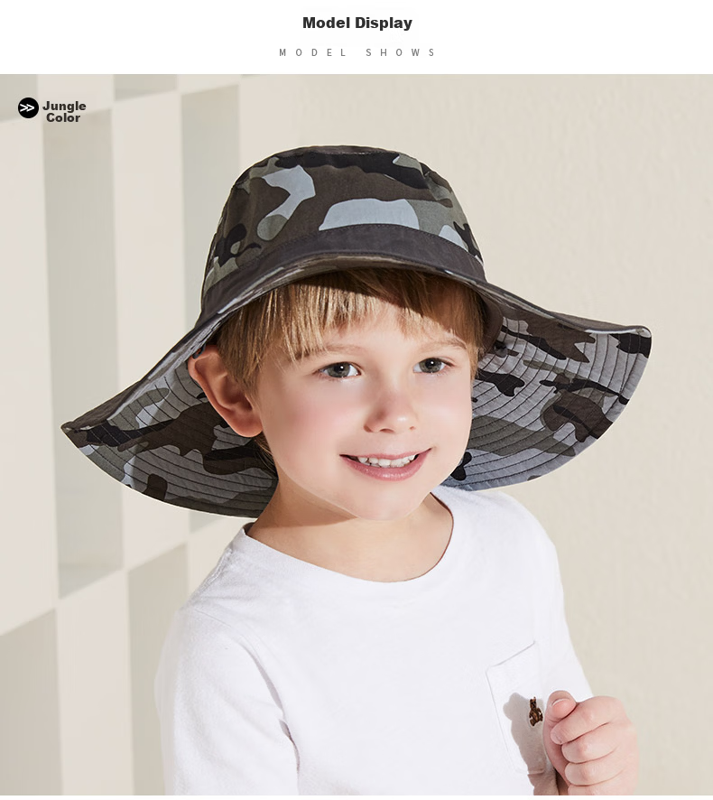 Kenmont Kids Spring Summer Sun Protection Wide Brim Bucket Hat UV Protection Camouflage Boys Hat KM-4885 5