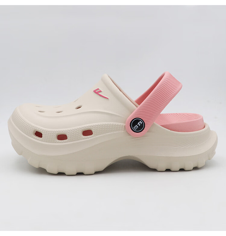 Warrior Women's Hollow-out Shoes Height Increasing Soft Sole Garden Shoes Outdoor Wear-resistant Casual Sandals SDJ-0767 Beige Pink Size 37 1
