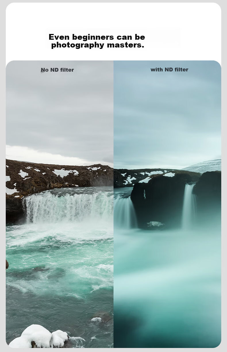 NEEWER Magnetic ND Filter Clip for Smartphone And Camera, Adjustable ND2-32, 67mm Lens Filter Holder, Cold Shoe Expansion Filter Clip for Apple And Huawei Phones, VND Light Reducing Filter Clamp 3