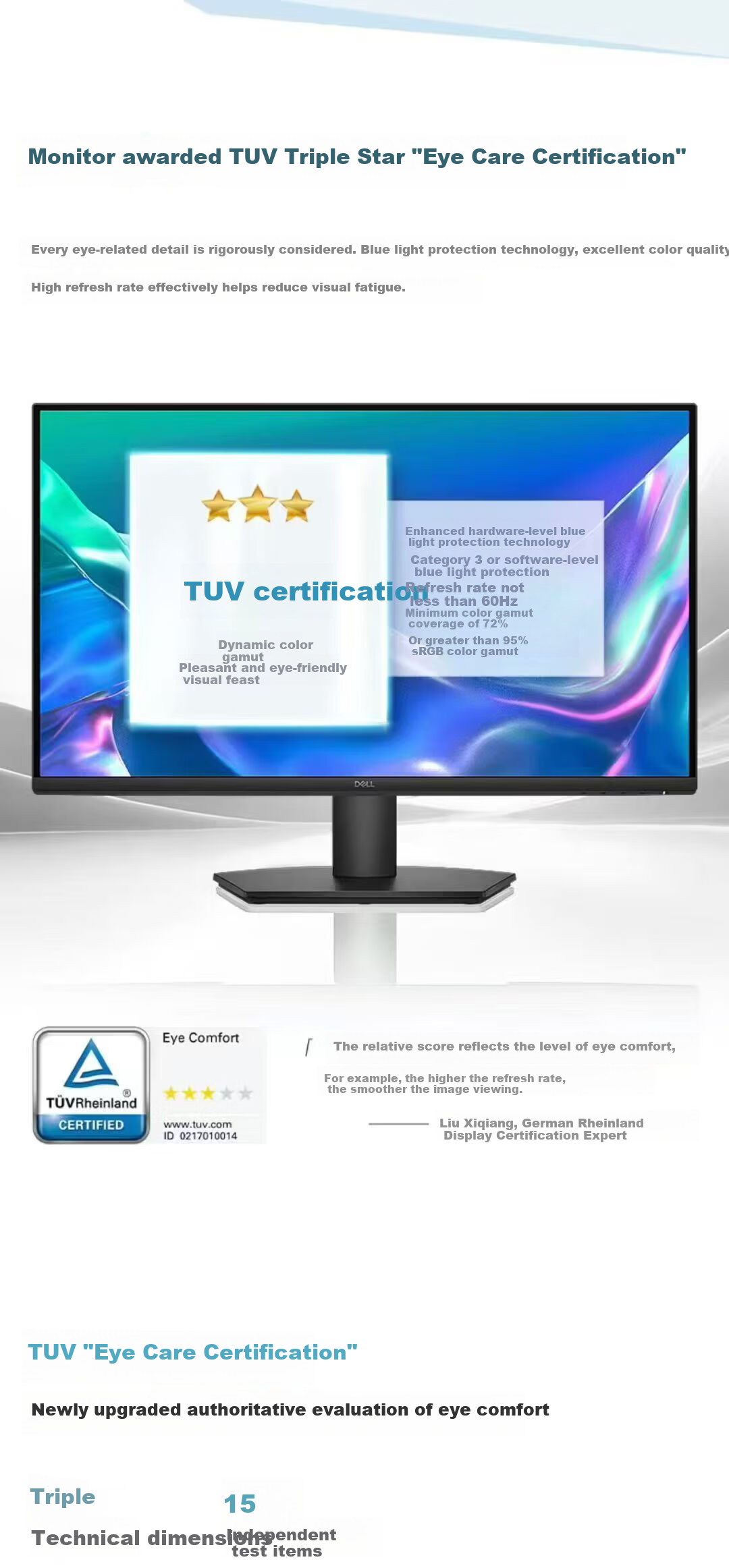 Dell 23.8-inch FHD IPS 144Hz Blue Light Filter 72% NTSC Office Learning Monitor SE2426H 3