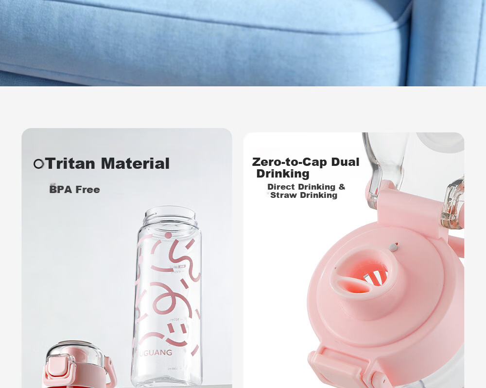 FUGUANG Children's Straw Cup Summer High-Value Tritan Plastic Water Bottle Large Capacity Student Sports Water Bottle 3