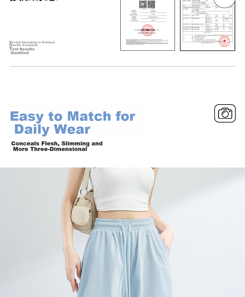 MINISO Women's Wide-Leg Cargo Pants Summer 2026 New Lightweight Quick-Dry Paratrooper Pants American Casual Sports Trousers 15
