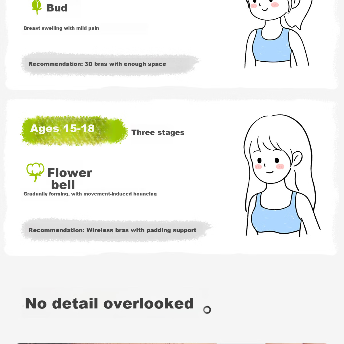 COCO SMART Children's Underwear 6-12 Years Old Elementary School Girls Thin Breathable Seamless Girls' Vest Stage One Development Bra 18