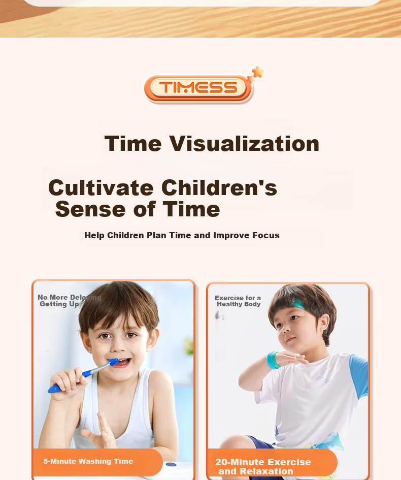 Timess Visual Timer Alarm Clock for Students and Children Smart Night Light Rechargeable Time Manager Live Streaming Timer Back to School Season 3