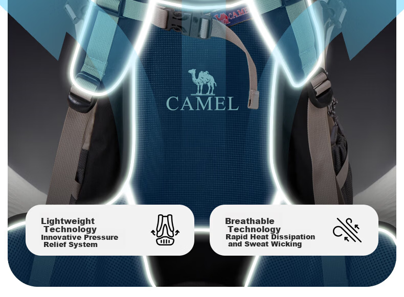 CAMEL Outdoor Professional Mountaineering Backpack Men Sports Travel Large Capacity Double Shoulder Bag Women Hiking Climbing School Bag J111F 3