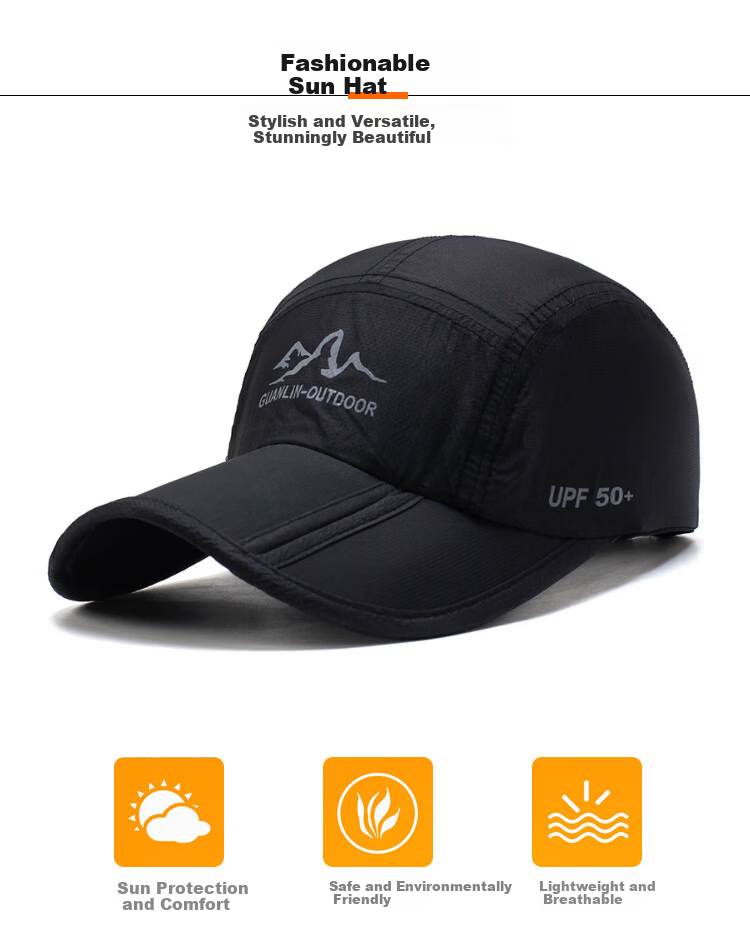 GLO-STORY Baseball Cap Summer Lightweight Sun Protection Quick-Dry Mesh Breathable Outdoor Running Hiking Sun Hat for Men and Women 1