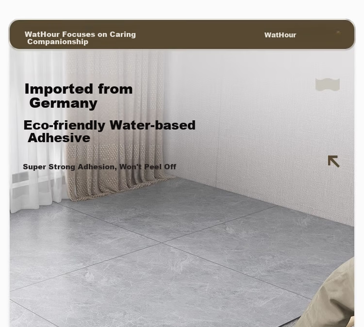 Washi PVC Self-Adhesive Waterproof Wear-Resistant Thickened Floor Sticker Frost Gray 1sqm 2pcs (80*80cm) 9