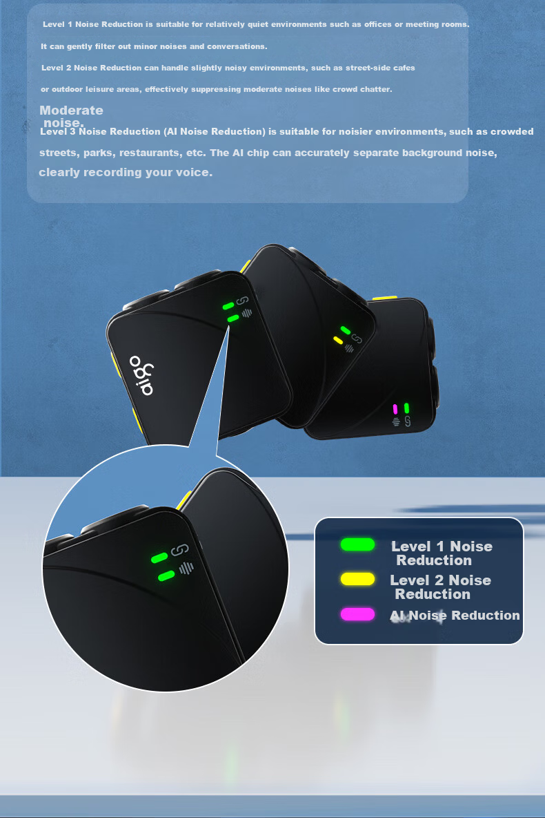 Aigo S31 Wireless Lavalier Microphone Live Streaming Recording Outdoor Short Video Douyin K-Song Mic AI Noise Reduction Mini Mic Charging Case Version One-to-Two New Product 13