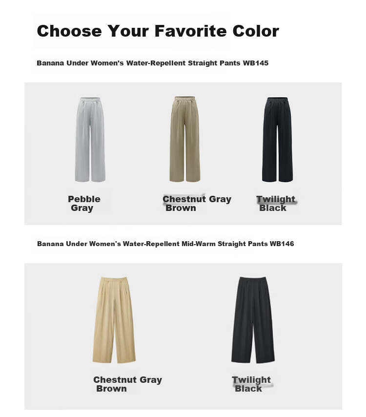 Beneunder Woven Straight-Leg Pants for Women 25 Autumn Winter New Mid-Warm Fleece Lined Windproof Water-Repellent Sports Casual Pants WB146 24