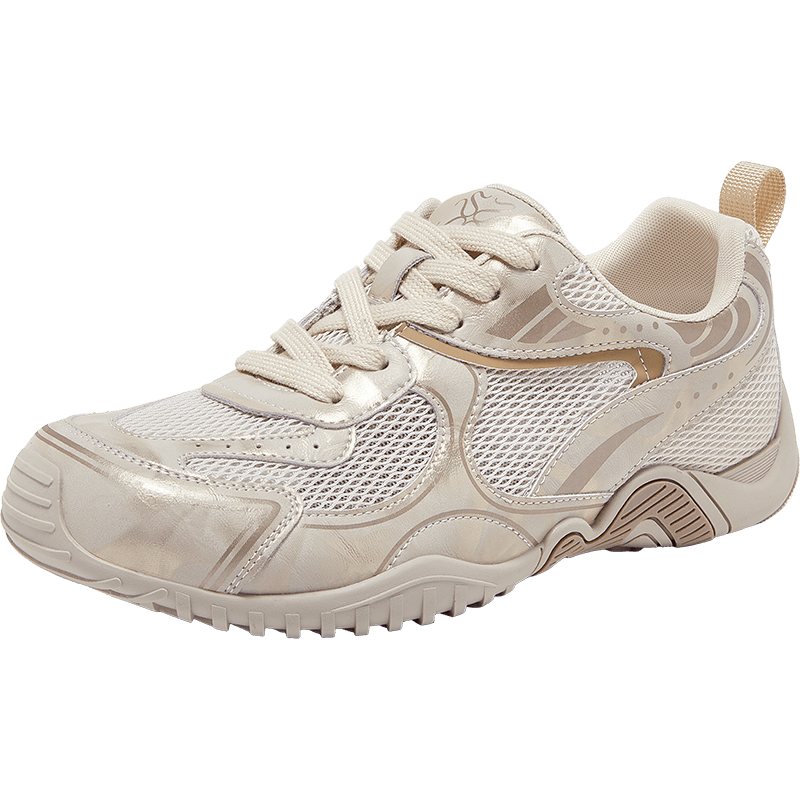 Basto 26 Summer Versatile Mesh Breathable Thick-Soled Trainer Casual Sports Shoes for Women D5105BM6 Light Gold Size 38