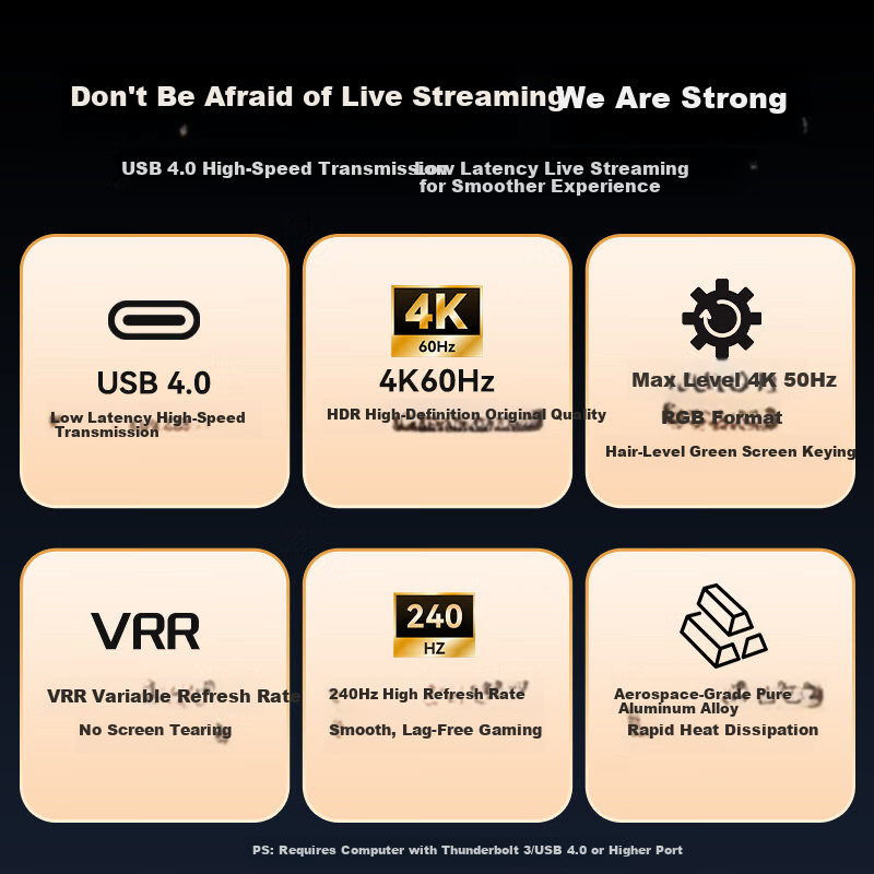 Akashis Video Capture Card 4K50Hz True RGB Camera HD Live Streaming for Laptop/Phone/Tablet/PS5 VC-X8 2