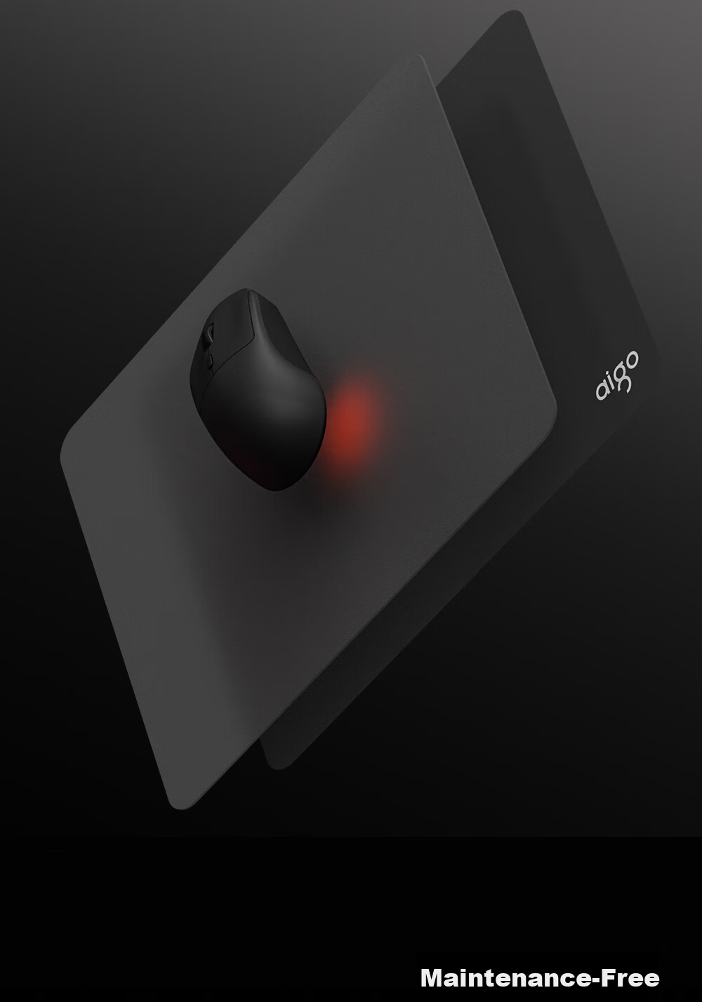 Aigo Glass Mouse Pad DMP300 Micro-Etched Tempered Glass Mat Non-Slip Office Computer Desk Mat Gaming FPS Smooth Mouse Pad Rose Red 6