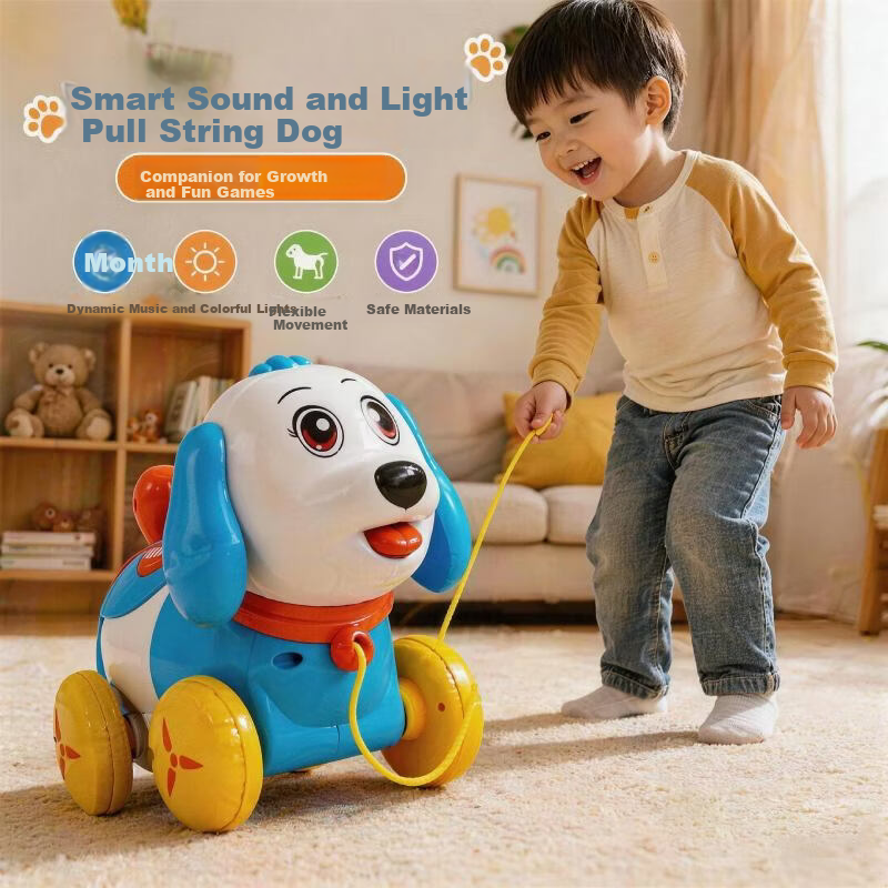 Electric Walking and Barking Toy Dog with Leash for Toddlers and Babies Ages 1-3