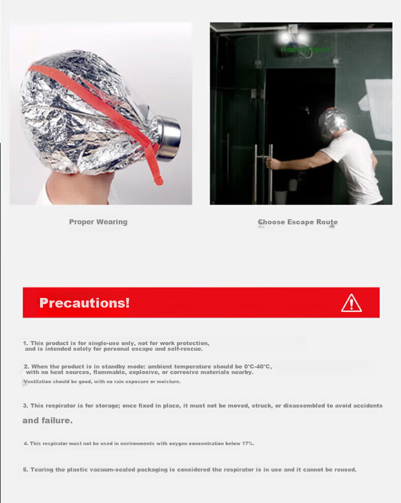 JIANGUAN Firefighting Gas Mask Smoke Protection Mask Fire Certified Fire Escape Mask Filtered Self-Rescue Respirator TZL30 Series 15