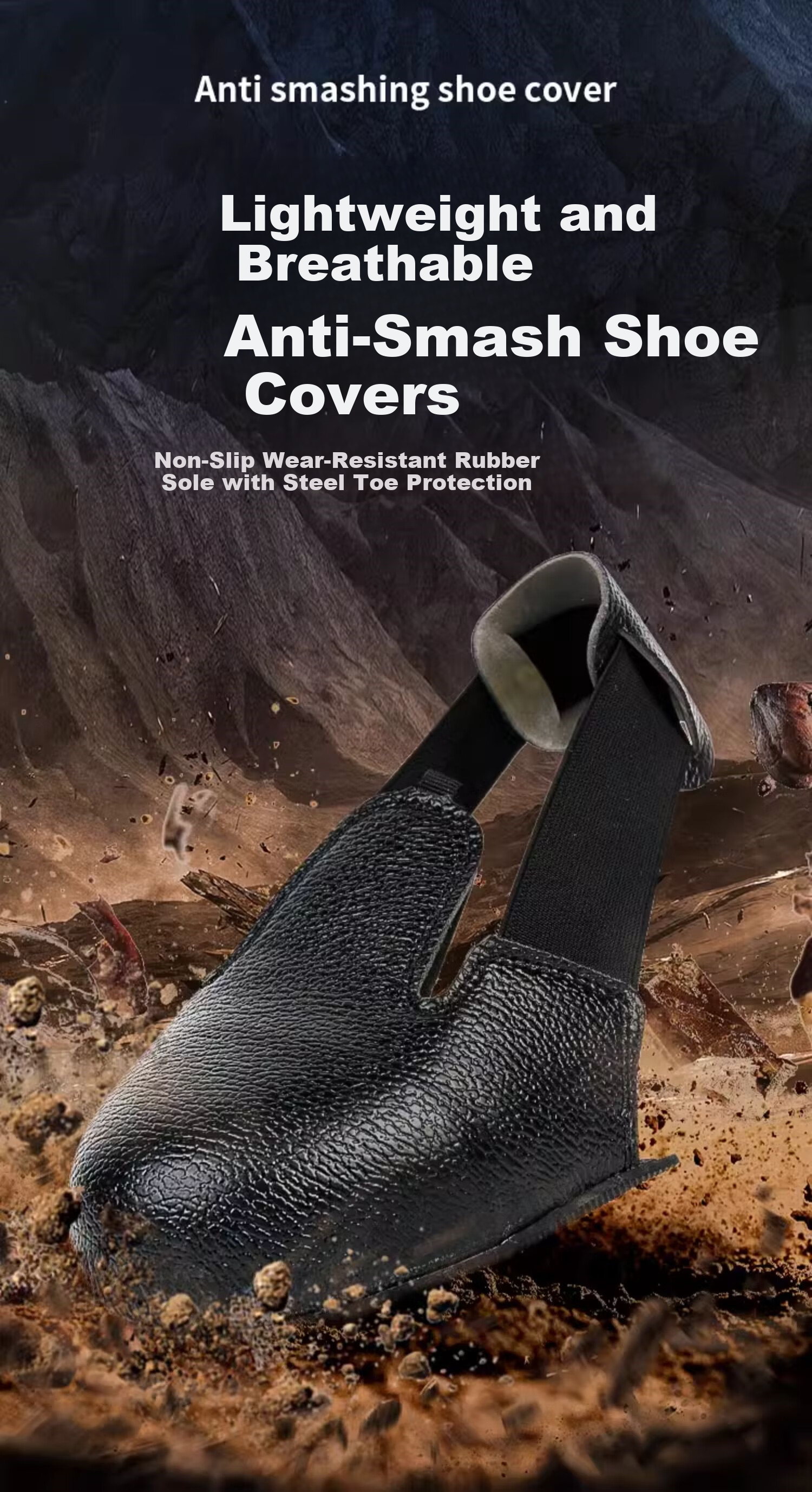 Andaton Labor Protection Shoe Covers Anti-Smash Safety Toe Covers Visitor Construction Site Protective Shoe Covers 1